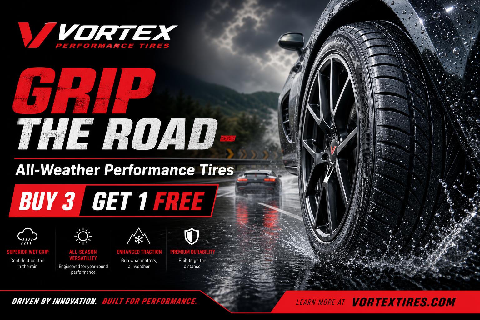 Sample performance tires banner ad