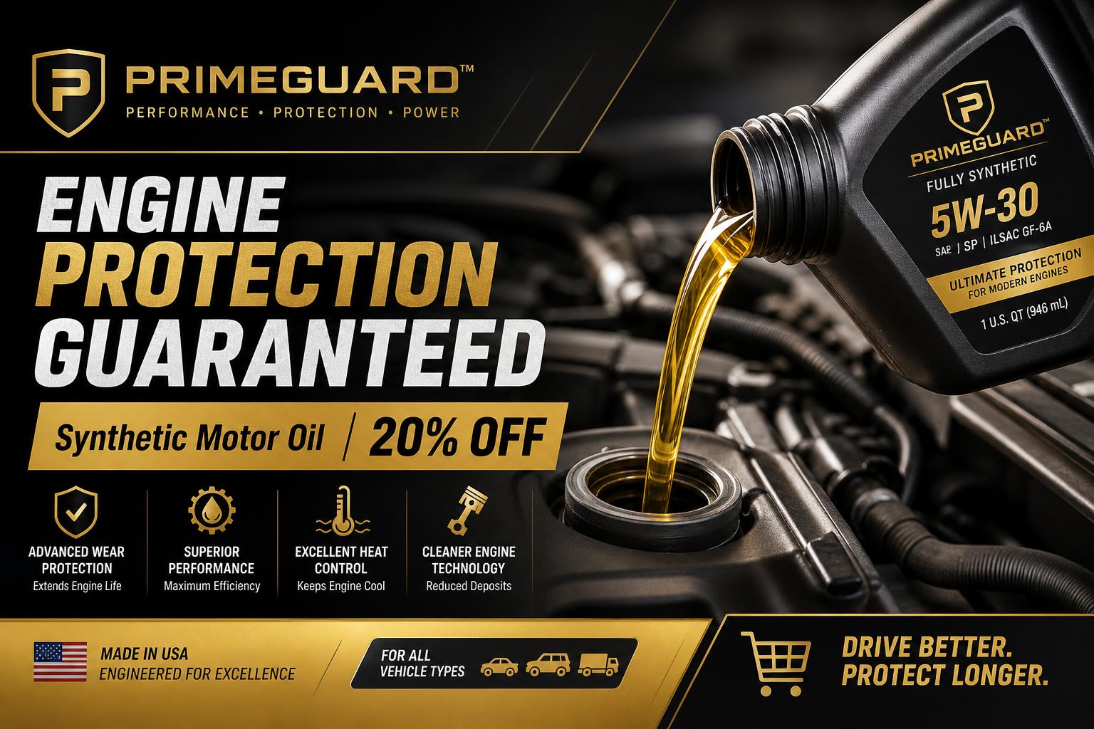 Sample synthetic motor oil banner ad